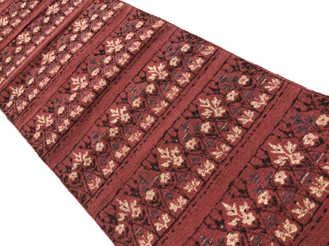 JAPANESE KIMONO / VINTAGE NAGOYA OBI / WOVEN STRIPES & FLOWER